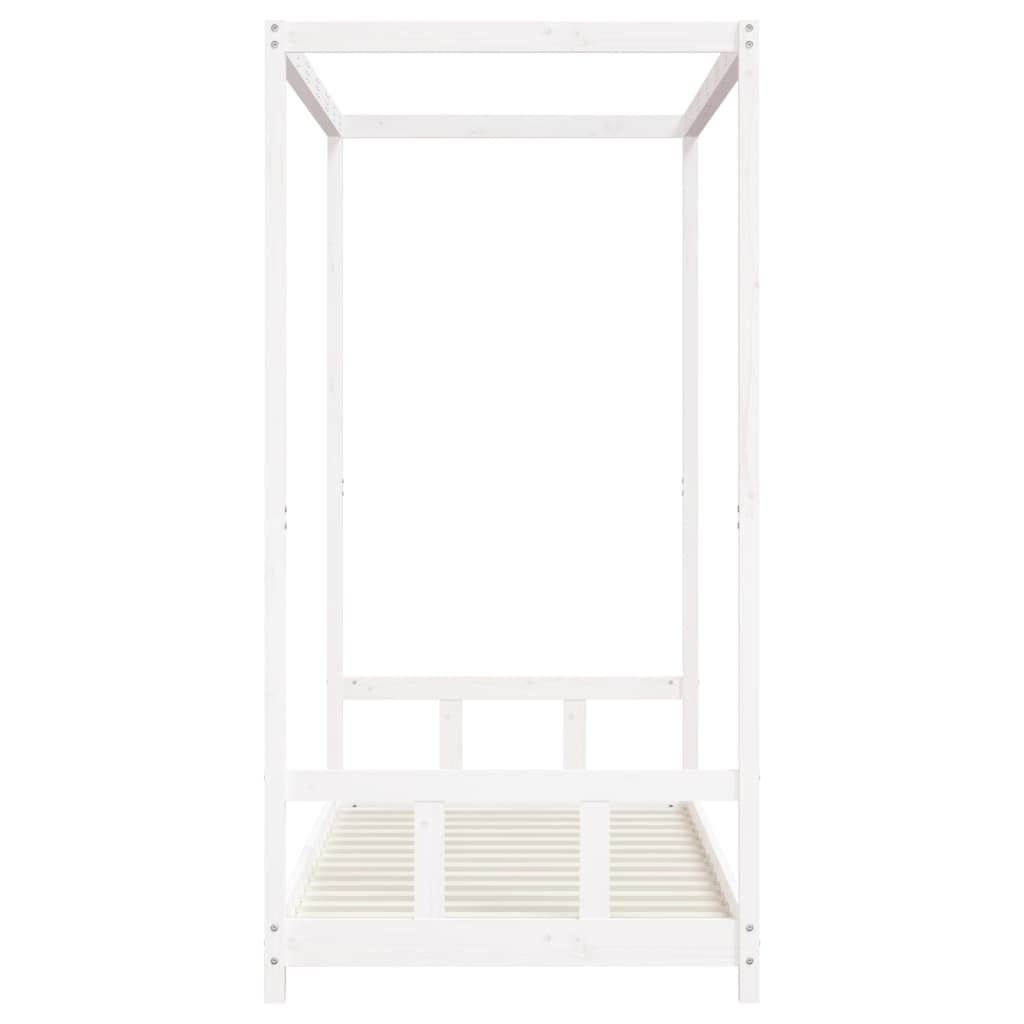 vidaXL Cadru de pat pentru copii, alb, 90x190 cm, lemn masiv de pin vidaXL Cadru de pat pentru copii, alb, 90x190 cm, lemn masiv de pin