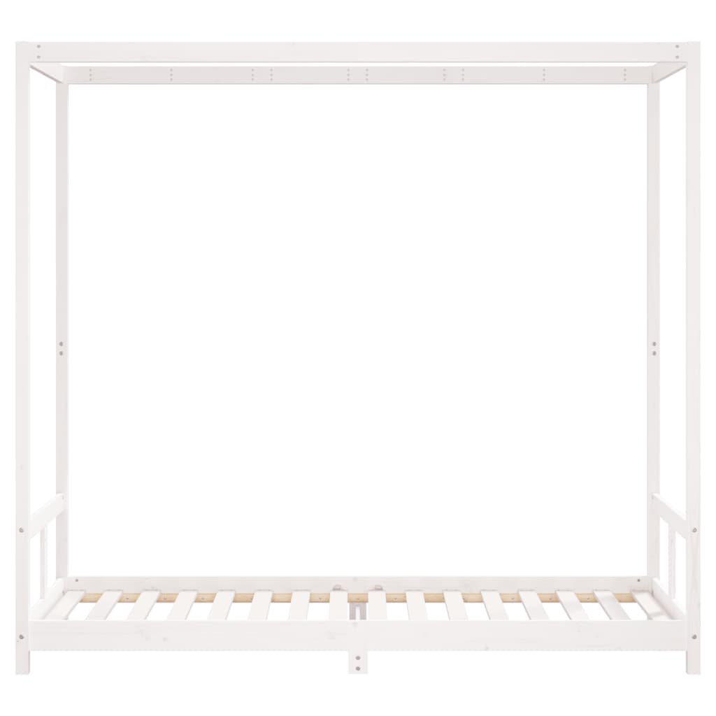 vidaXL Cadru de pat pentru copii, alb, 80x200 cm, lemn masiv de pin vidaXL Cadru de pat pentru copii, alb, 80x200 cm, lemn masiv de pin