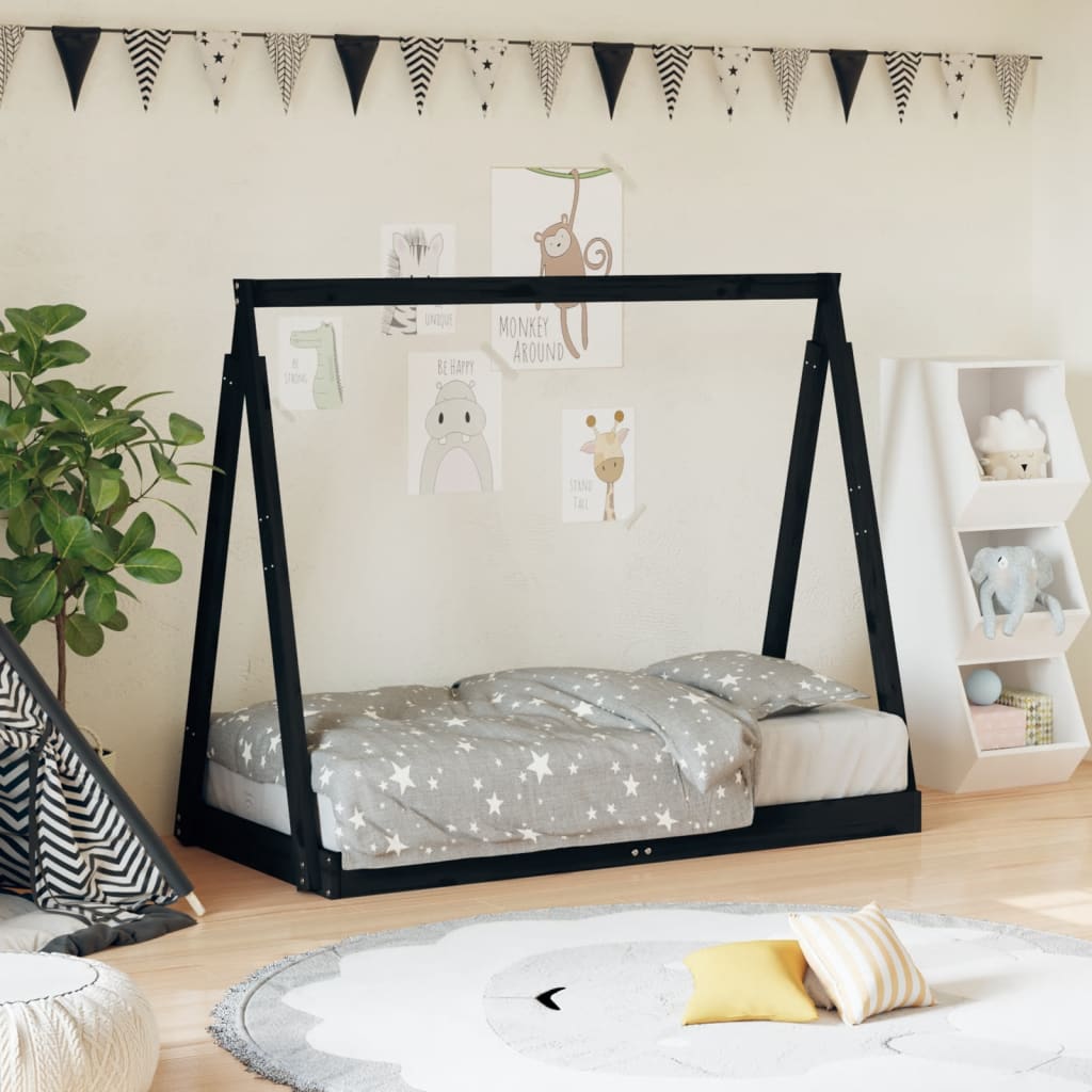 vidaXL Cadru de pat pentru copii, 70x140 cm, lemn masiv de pin vidaXL Cadru de pat pentru copii, 70x140 cm, lemn masiv de pin