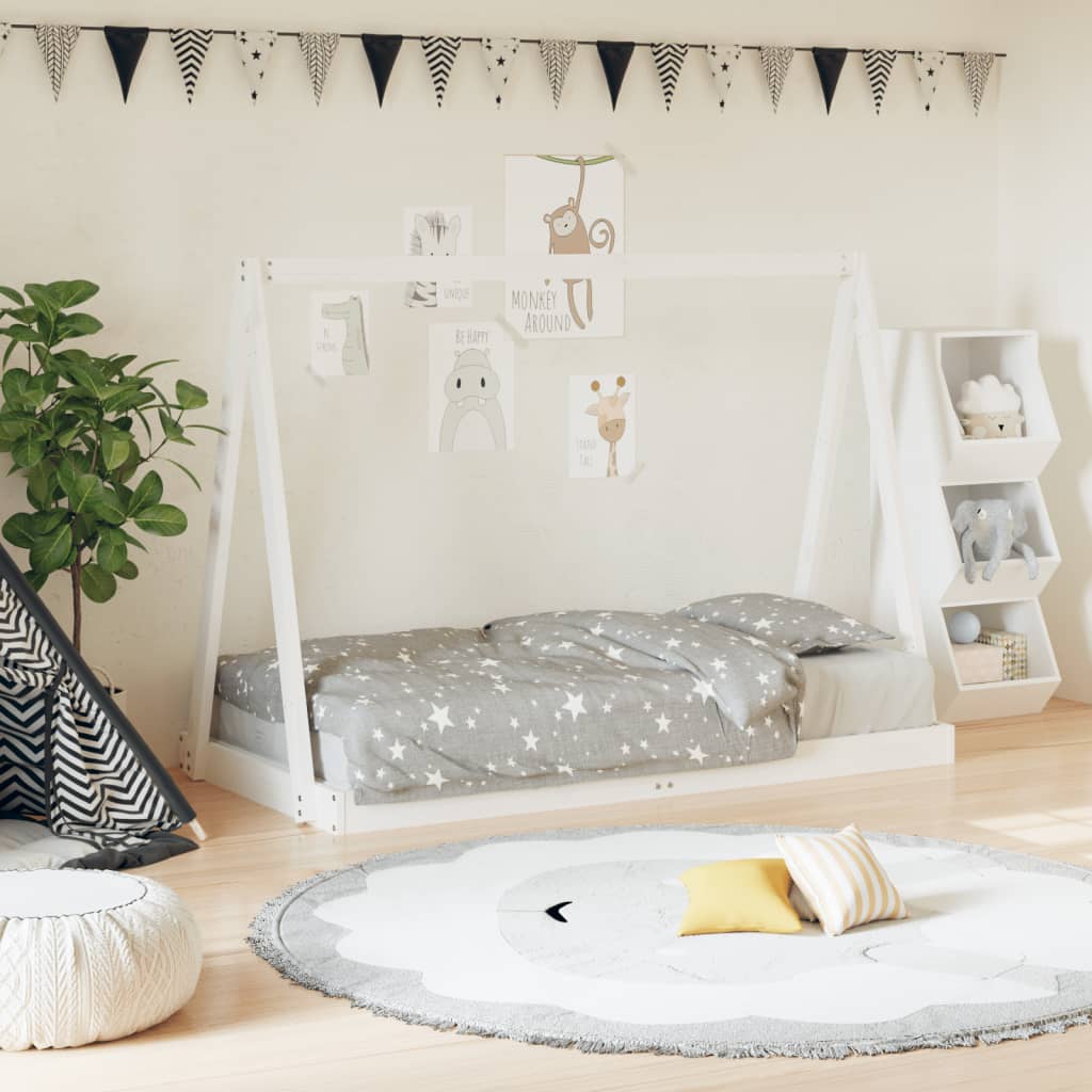 vidaXL Cadru de pat pentru copii, 80x160 cm, lemn masiv de pin vidaXL Cadru de pat pentru copii, 80x160 cm, lemn masiv de pin