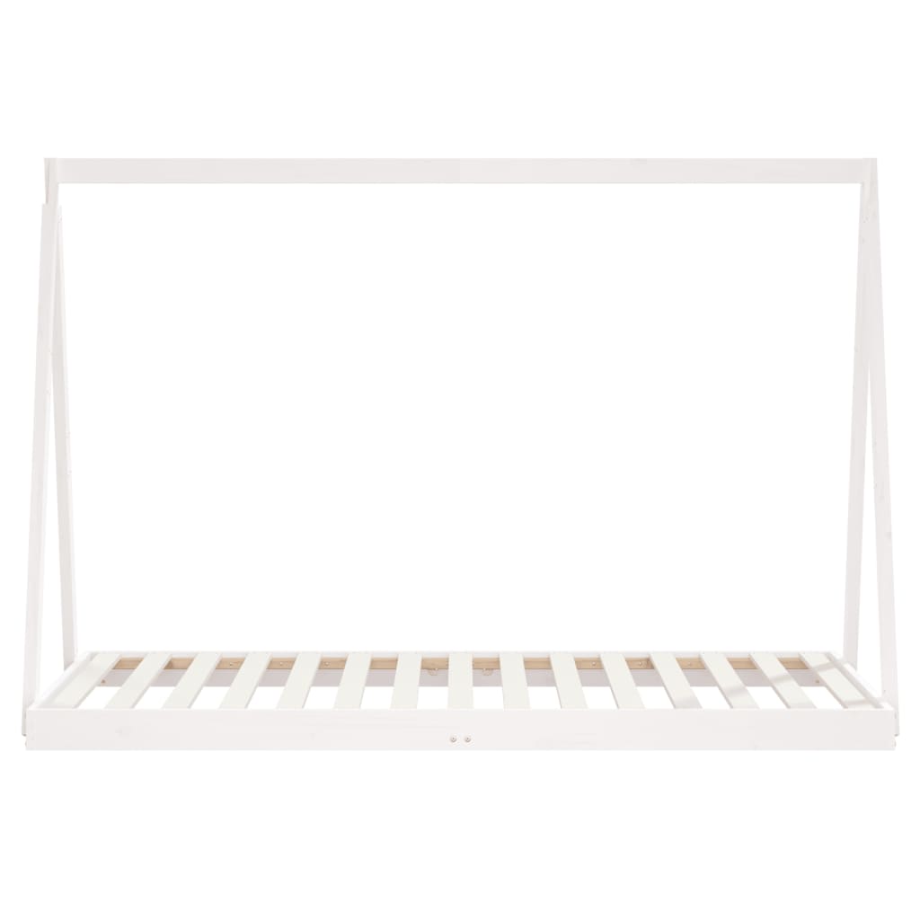 vidaXL Cadru de pat pentru copii, alb, 90x190 cm, lemn masiv de pin vidaXL Cadru de pat pentru copii, alb, 90x190 cm, lemn masiv de pin