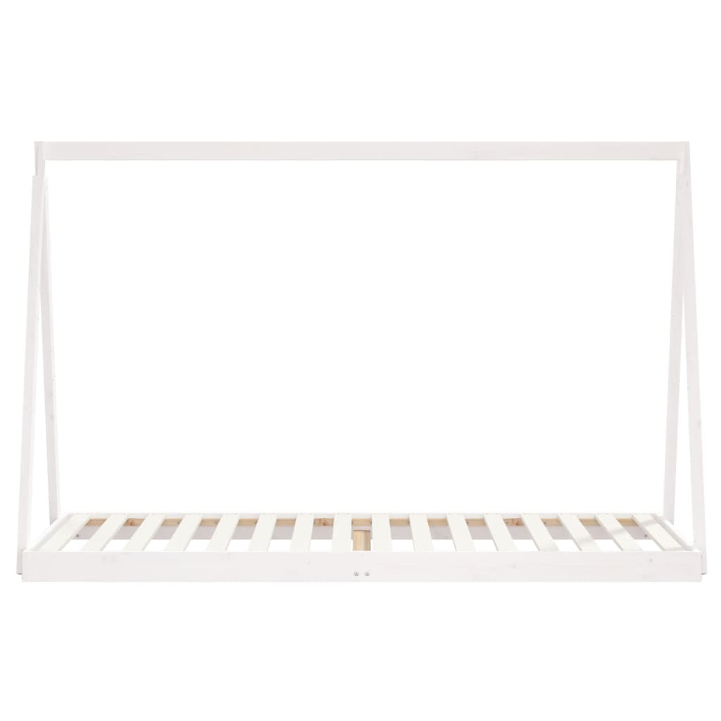 vidaXL Cadru de pat pentru copii, alb, 80x200 cm, lemn masiv de pin vidaXL Cadru de pat pentru copii, alb, 80x200 cm, lemn masiv de pin