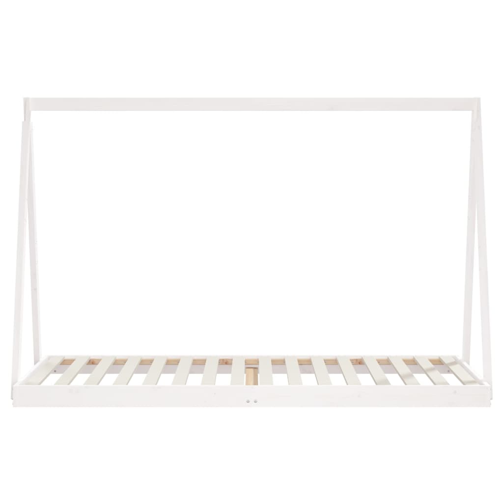 vidaXL Cadru de pat pentru copii, alb, 90x200 cm, lemn masiv de pin vidaXL Cadru de pat pentru copii, alb, 90x200 cm, lemn masiv de pin