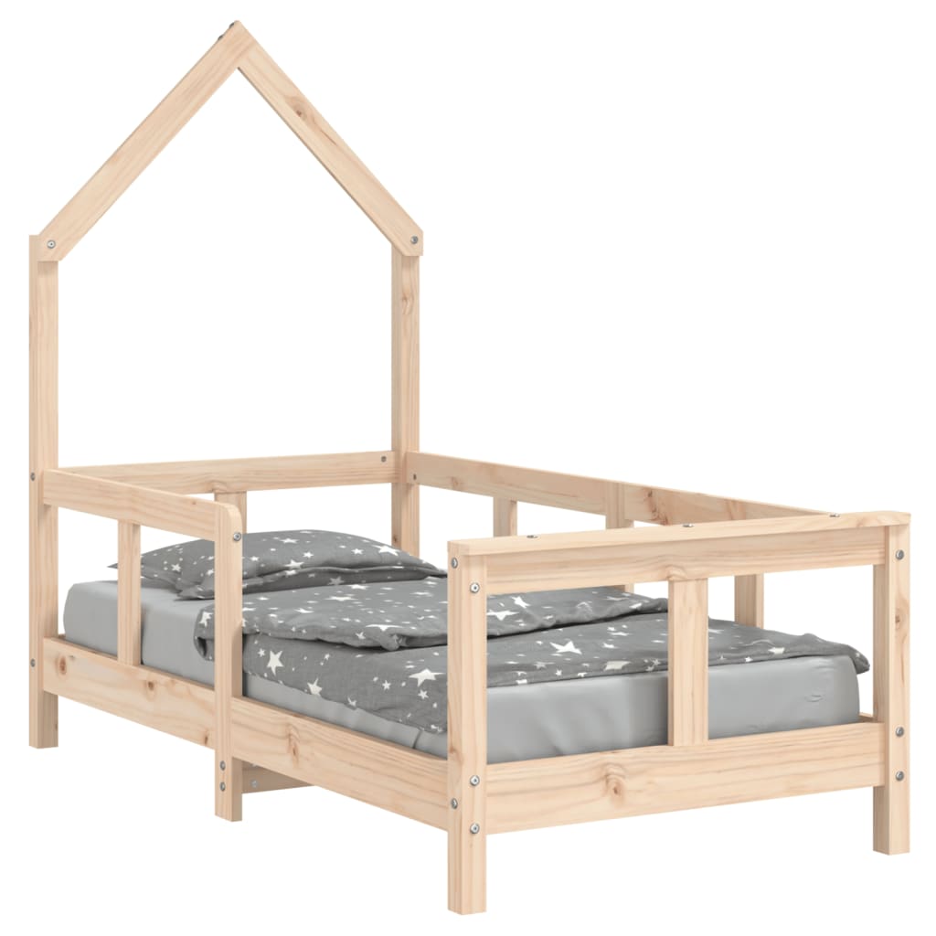 vidaXL Cadru de pat pentru copii, 70x140 cm, lemn masiv de pin vidaXL Cadru de pat pentru copii, 70x140 cm, lemn masiv de pin