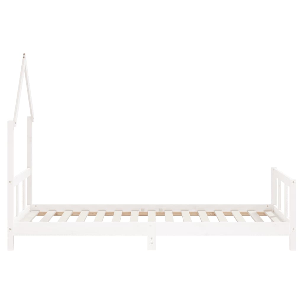vidaXL Cadru de pat pentru copii, alb, 90x190 cm, lemn masiv de pin vidaXL Cadru de pat pentru copii, alb, 90x190 cm, lemn masiv de pin