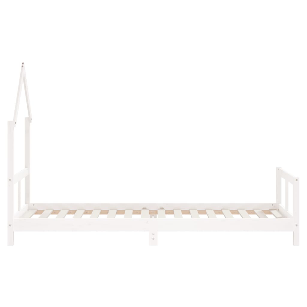 vidaXL Cadru de pat pentru copii, alb, 80x200 cm, lemn masiv de pin vidaXL Cadru de pat pentru copii, alb, 80x200 cm, lemn masiv de pin