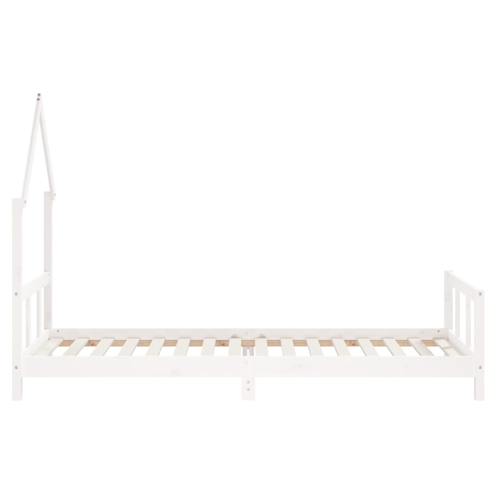 vidaXL Cadru de pat pentru copii, alb, 90x200 cm, lemn masiv de pin vidaXL Cadru de pat pentru copii, alb, 90x200 cm, lemn masiv de pin