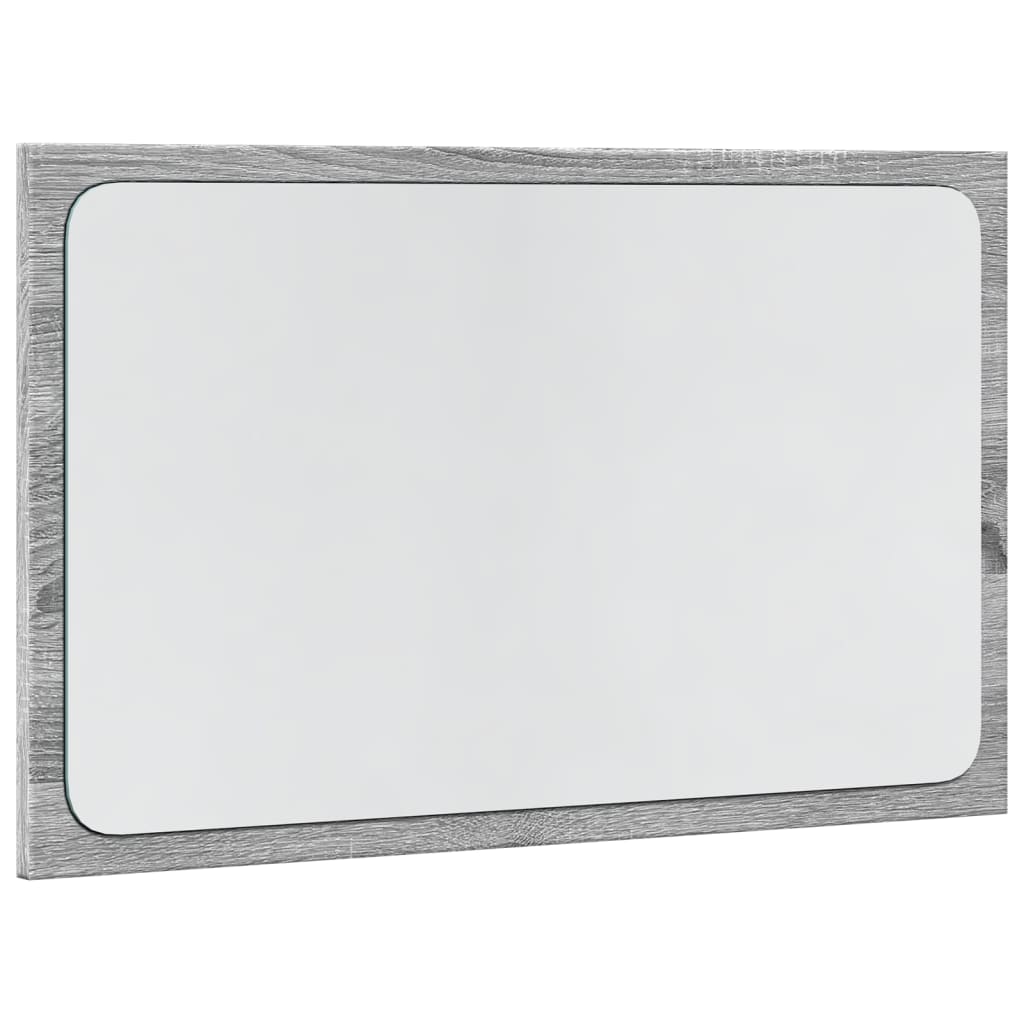 vidaXL Oglindă de baie LED, gri sonoma, 60x8,5x38 cm lemn prelucrat