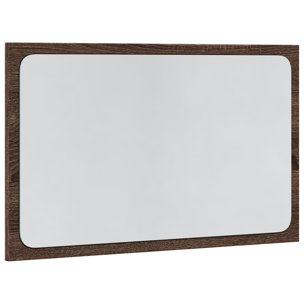 vidaXL Oglindă de baie LED, stejar maro, 60x8,5x38 cm lemn prelucrat