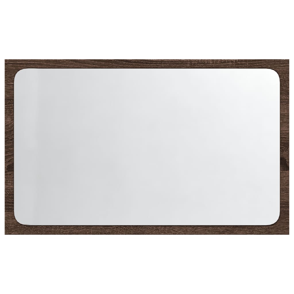 vidaXL Oglindă de baie LED, stejar maro, 60x8,5x38 cm lemn prelucrat