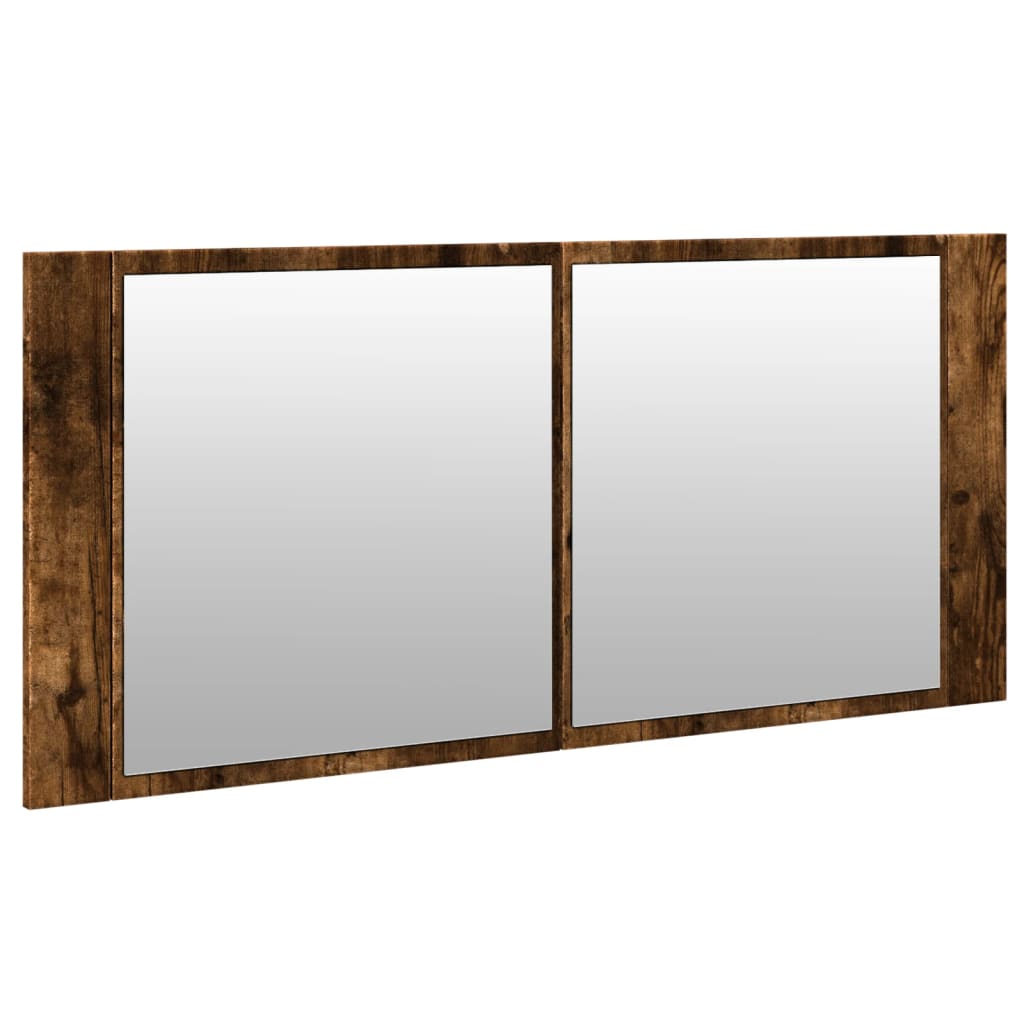 vidaXL Dulap de baie cu oglindă și LED, stejar fumuriu, 100x12x45 cm vidaXL Dulap de baie cu oglindă și LED, stejar fumuriu, 100x12x45 cm