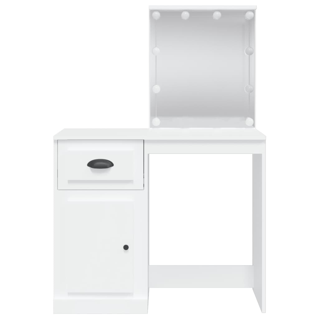 vidaXL Masă de toaletă cu LED-uri, alb, 90x42x132,5 cm vidaXL Masă de toaletă cu LED-uri, alb, 90x42x132,5 cm