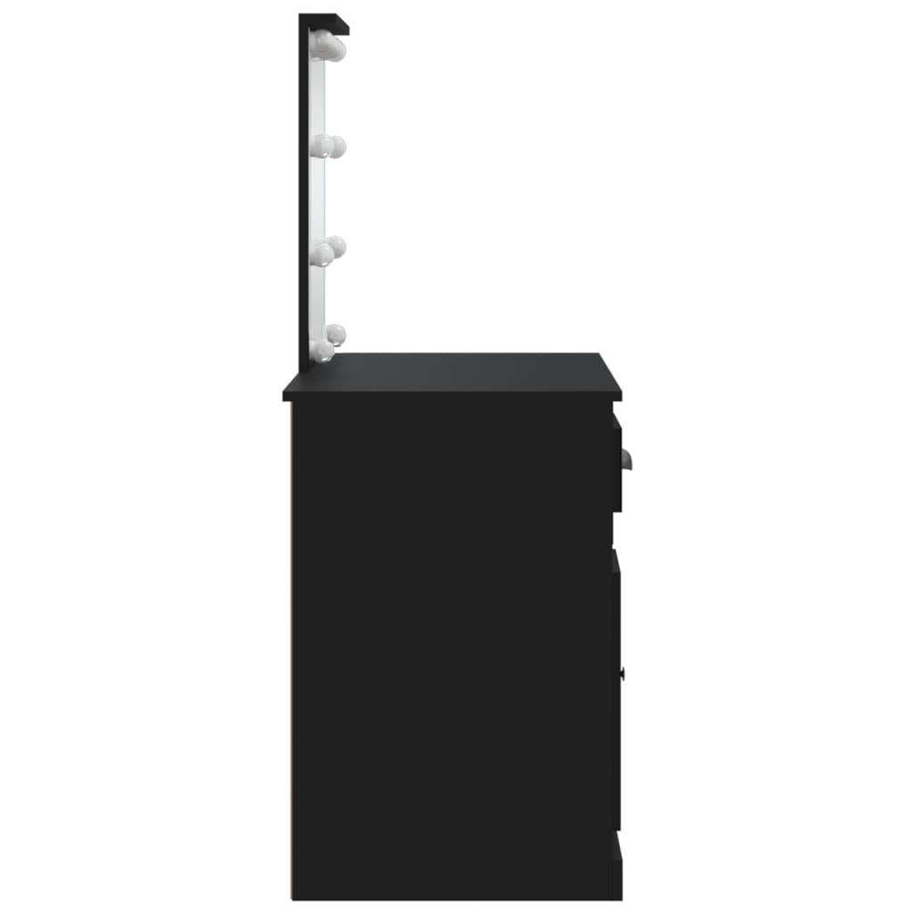 vidaXL Masă de toaletă cu LED-uri, negru, 90x42x132,5 cm vidaXL Masă de toaletă cu LED-uri, negru, 90x42x132,5 cm