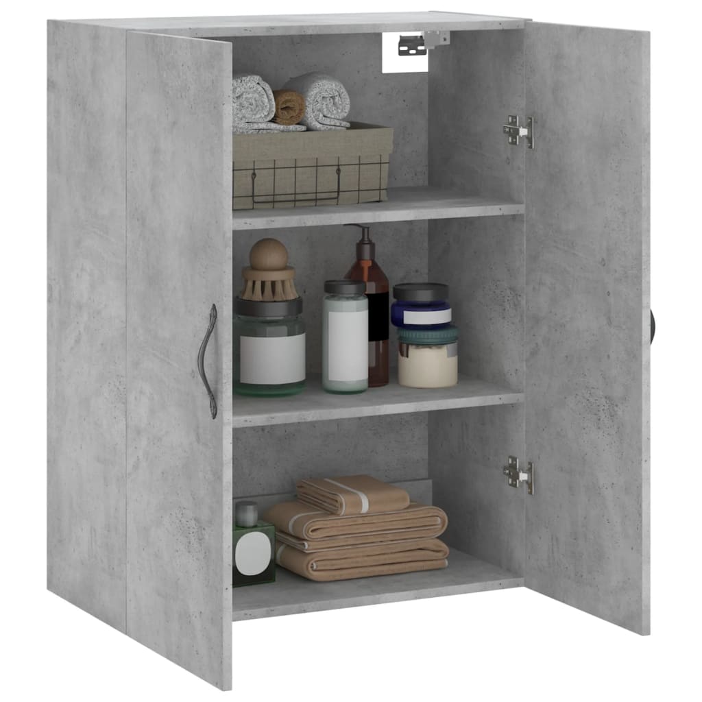 vidaXL Dulap pe perete, gri beton, 69,5x34x90 cm, lemn prelucrat
