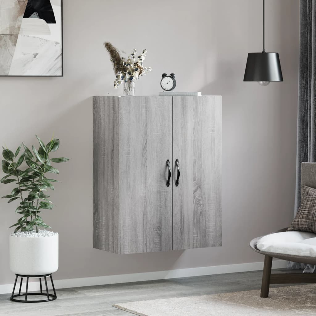 vidaXL Dulap pe perete, sonoma gri, 69,5x34x90 cm, lemn prelucrat