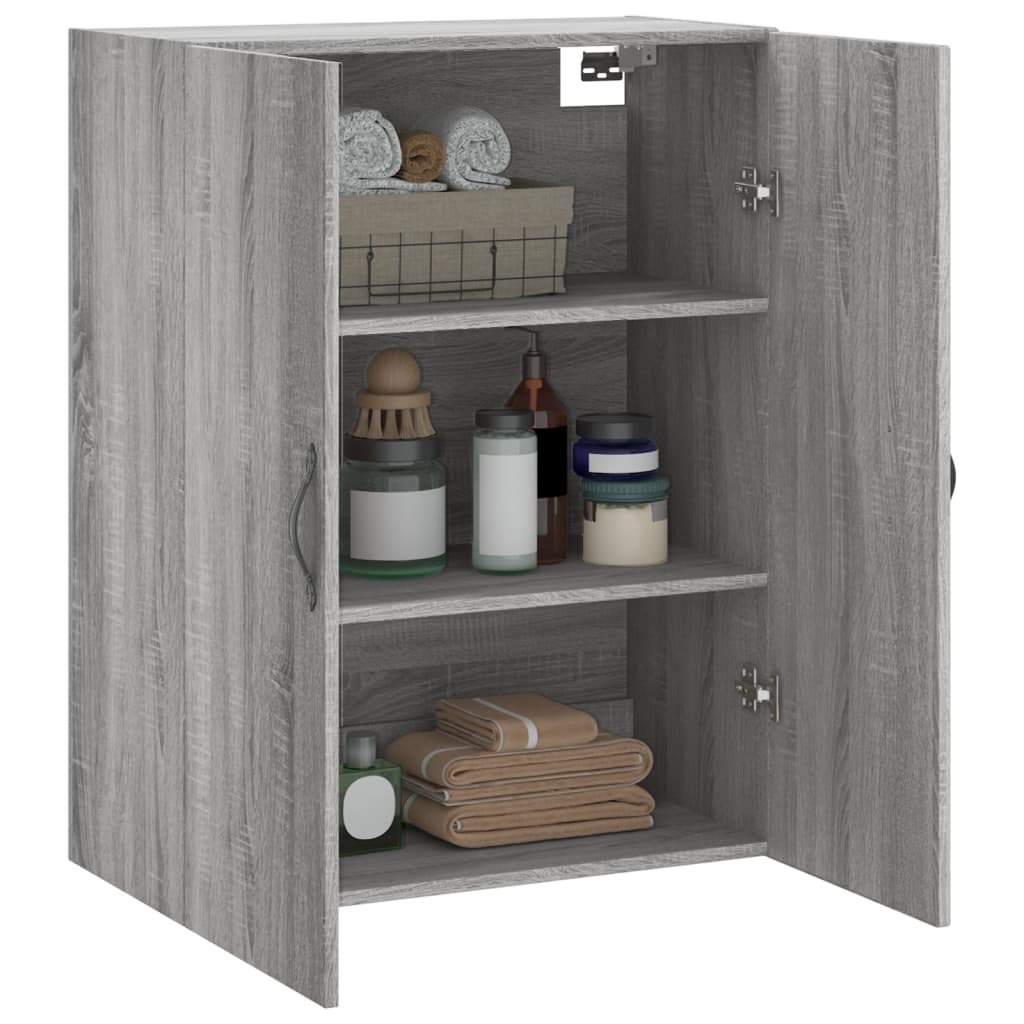 vidaXL Dulap pe perete, sonoma gri, 69,5x34x90 cm, lemn prelucrat