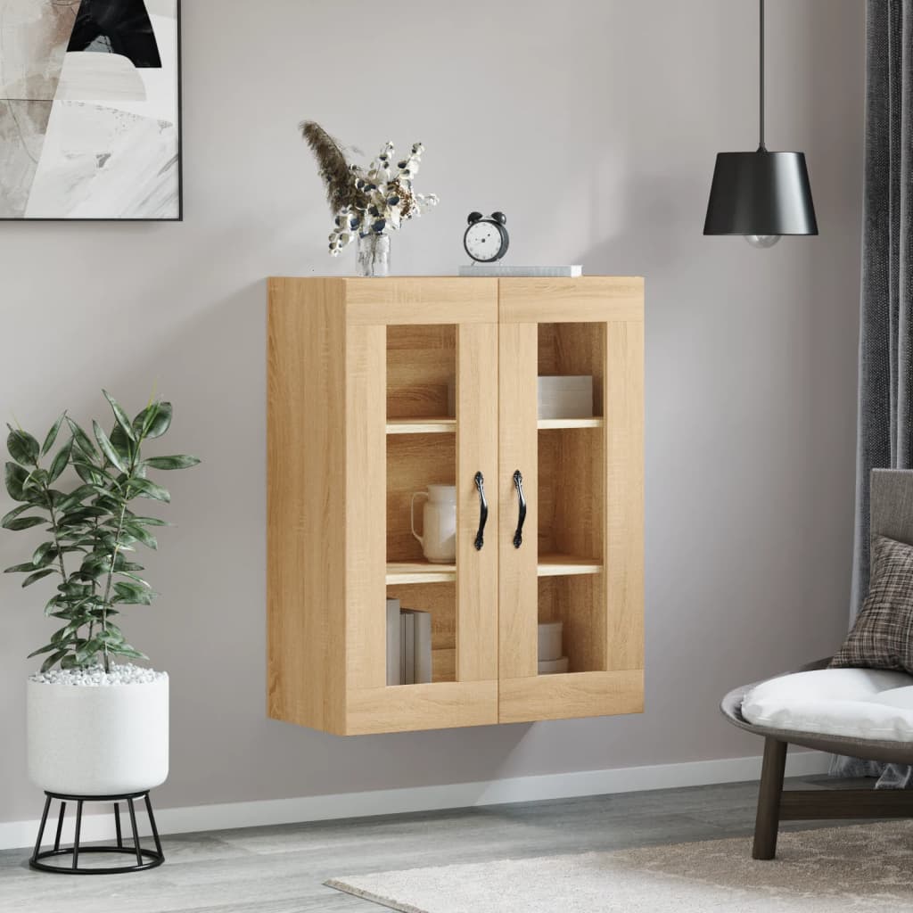 vidaXL Dulap TV pe perete stejar sonoma, 69,5x34x90 cm, lemn prelucrat