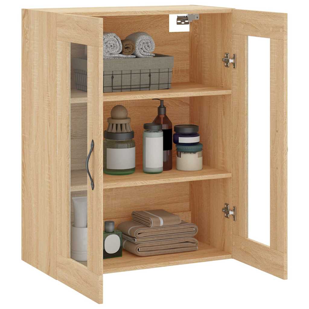 vidaXL Dulap TV pe perete stejar sonoma, 69,5x34x90 cm, lemn prelucrat