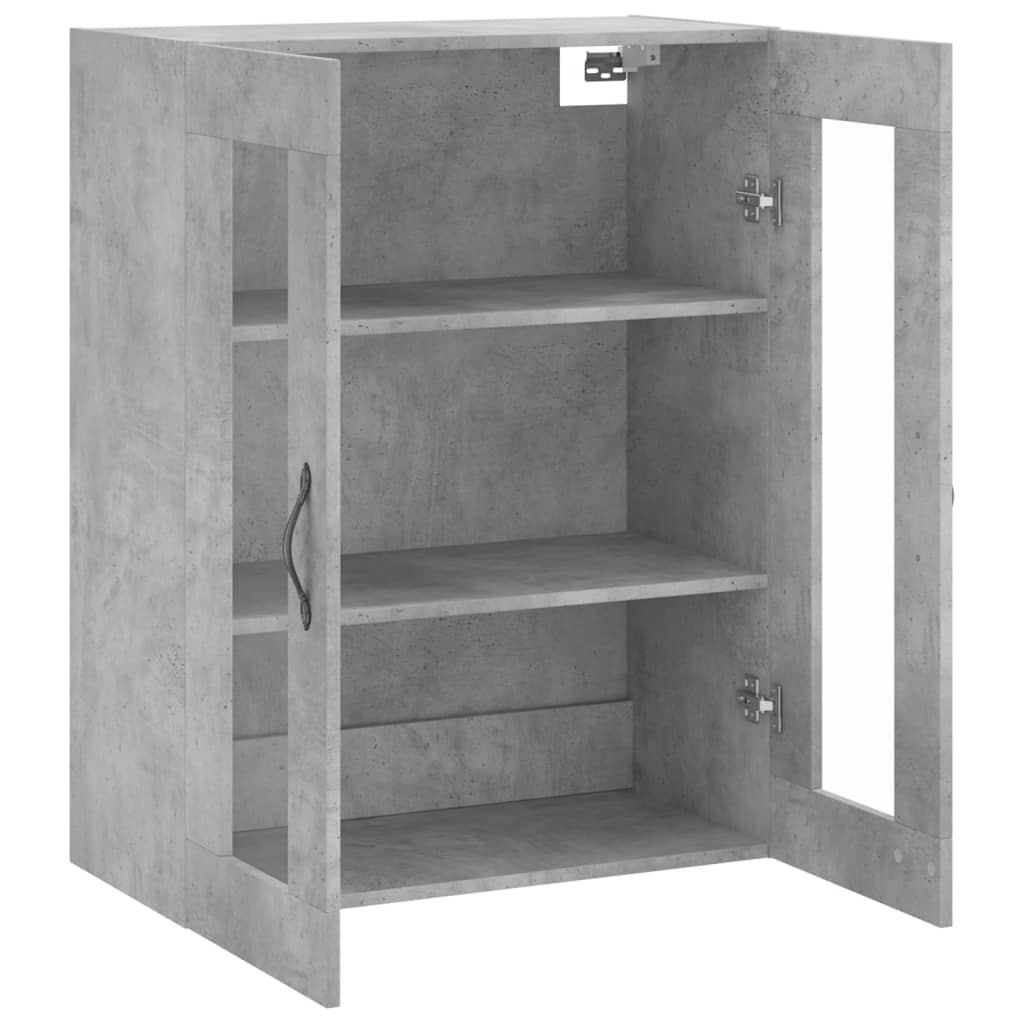 vidaXL Dulap pe perete, gri beton, 69,5x34x90 cm, lemn prelucrat
