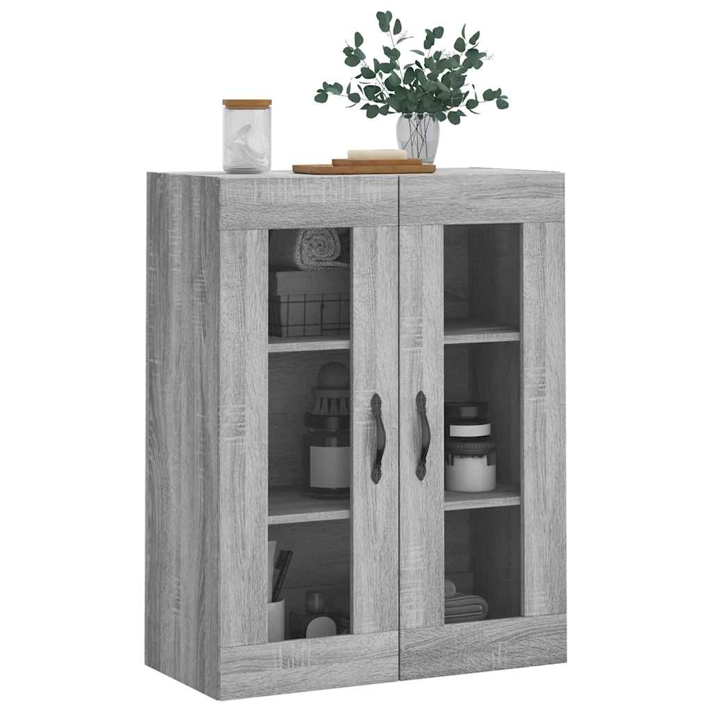 vidaXL Dulap pe perete, sonoma gri, 69,5x34x90 cm, lemn prelucrat