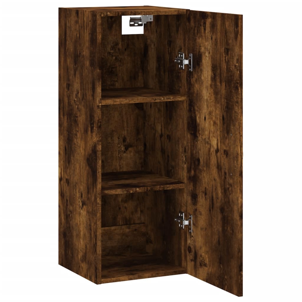 vidaXL Dulap de perete, stejar fumuriu, 34,5x34x90 cm, lemn prelucrat