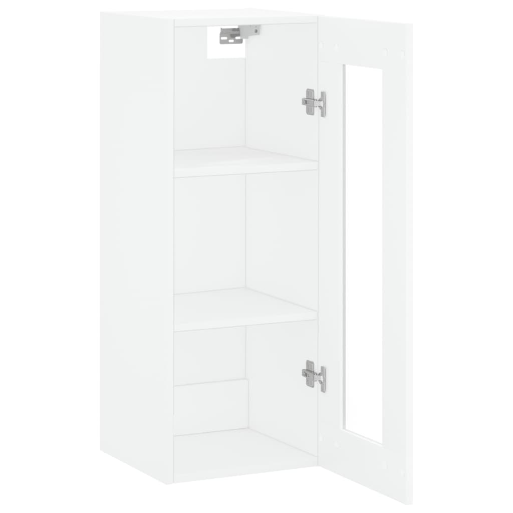 vidaXL Dulap montat pe perete, alb, 34,5x34x90 cm