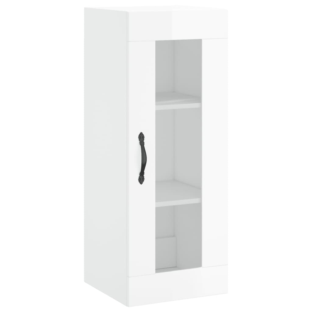 vidaXL Dulap montat pe perete, alb extralucios, 34,5x34x90 cm vidaXL Dulap montat pe perete, alb extralucios, 34,5x34x90 cm