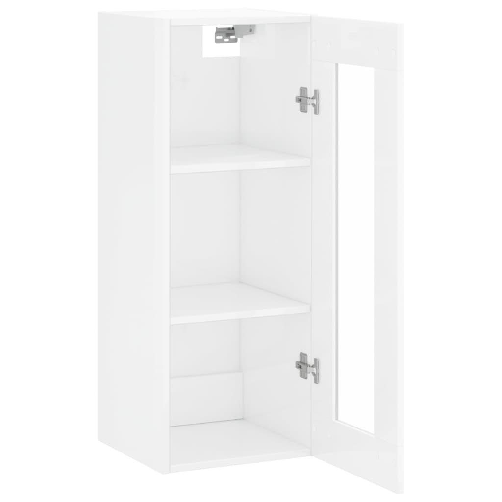 vidaXL Dulap montat pe perete, alb extralucios, 34,5x34x90 cm vidaXL Dulap montat pe perete, alb extralucios, 34,5x34x90 cm