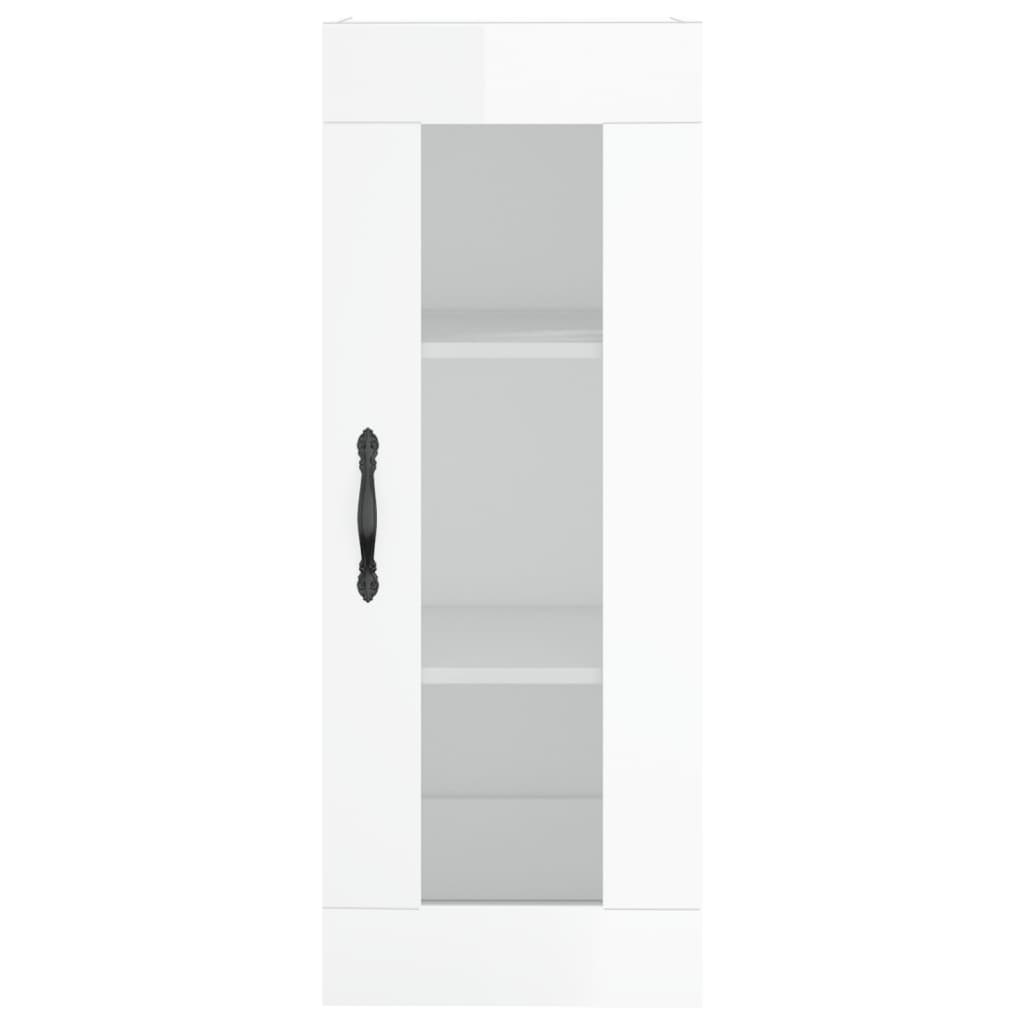vidaXL Dulap montat pe perete, alb extralucios, 34,5x34x90 cm vidaXL Dulap montat pe perete, alb extralucios, 34,5x34x90 cm
