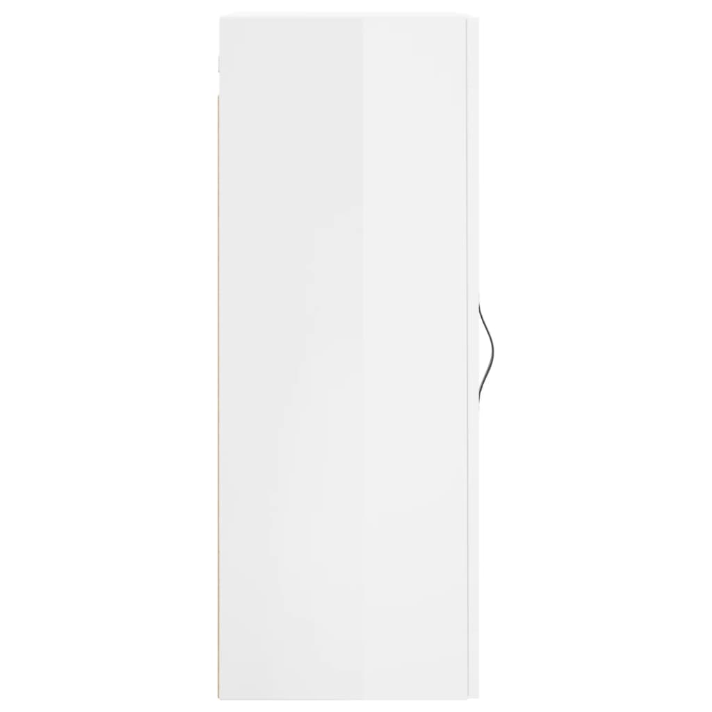 vidaXL Dulap montat pe perete, alb extralucios, 34,5x34x90 cm vidaXL Dulap montat pe perete, alb extralucios, 34,5x34x90 cm