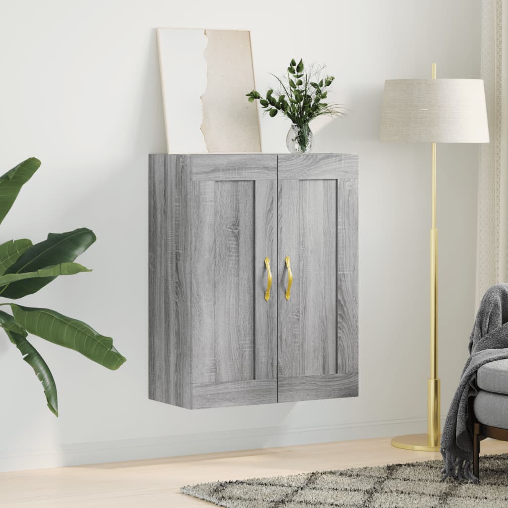 vidaXL Dulap pe perete, sonoma gri, 69,5x34x90 cm, lemn prelucrat