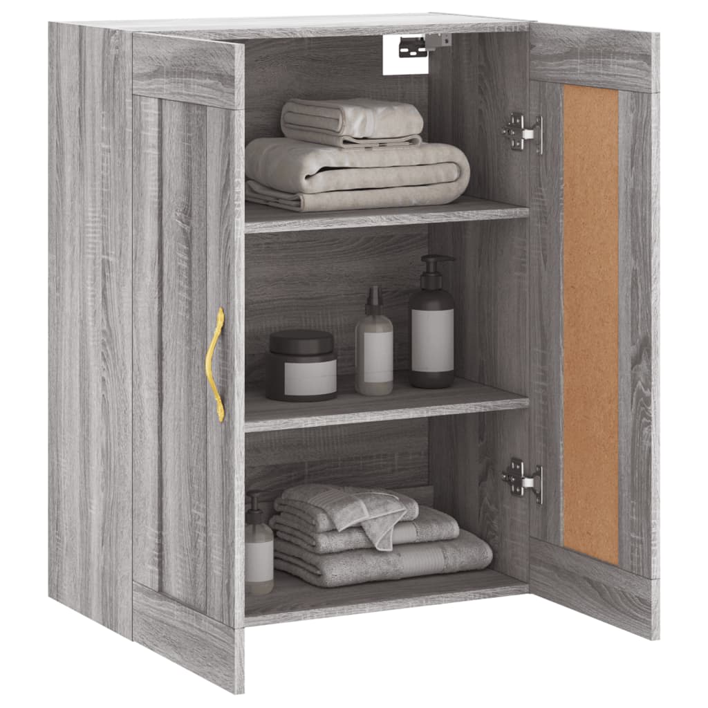 vidaXL Dulap pe perete, sonoma gri, 69,5x34x90 cm, lemn prelucrat