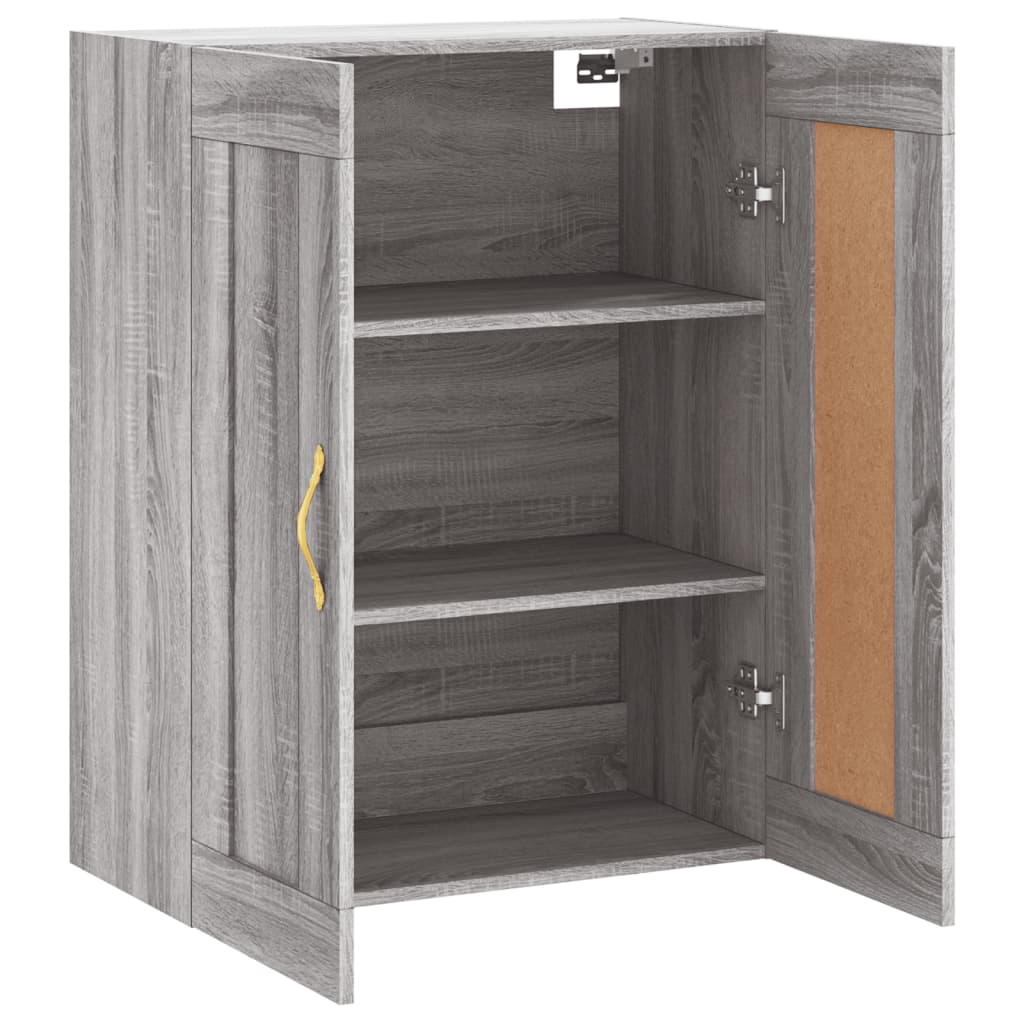 vidaXL Dulap pe perete, sonoma gri, 69,5x34x90 cm, lemn prelucrat