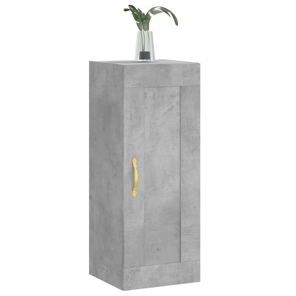 vidaXL Dulap de perete, gri beton, 34,5x34x90 cm, lemn prelucrat