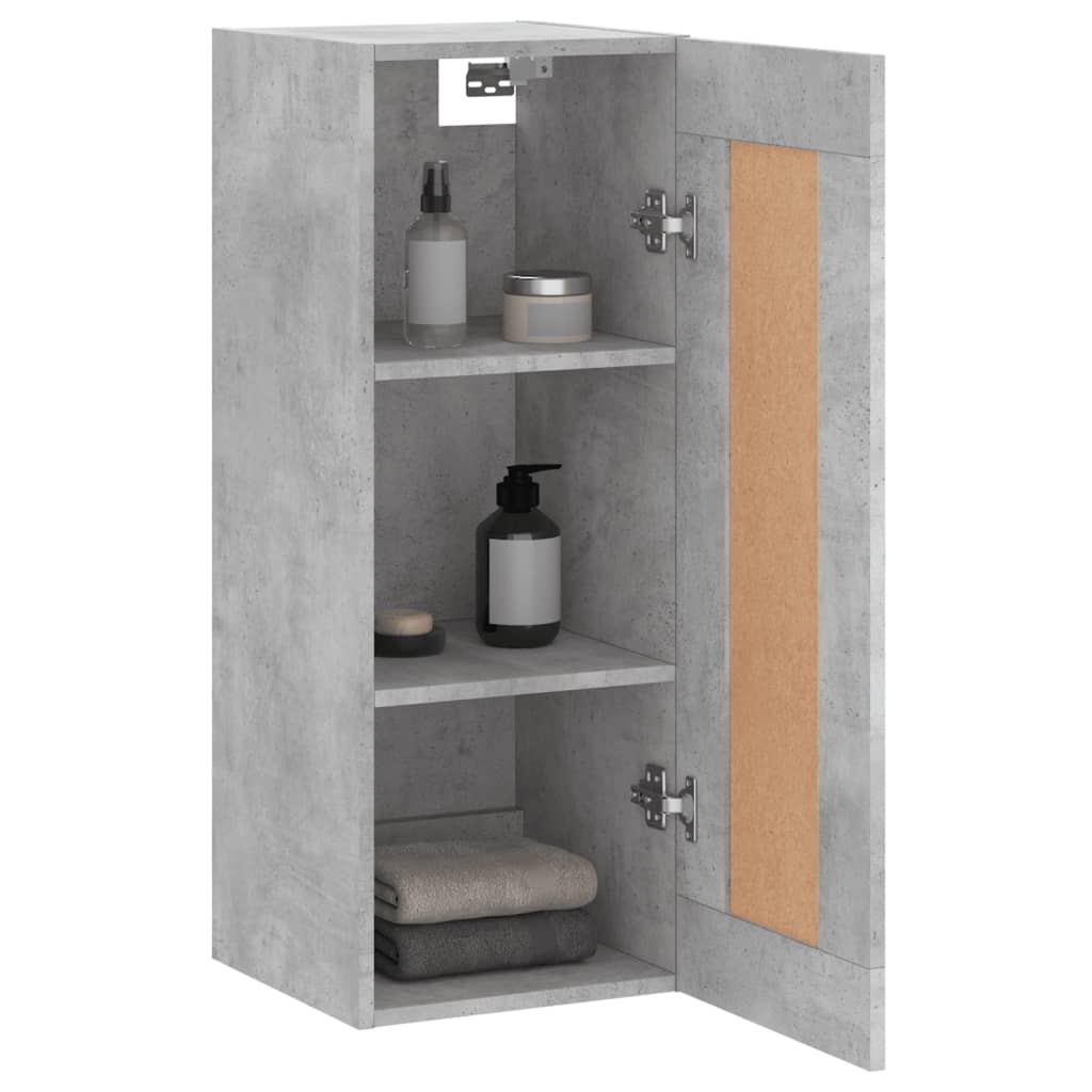 vidaXL Dulap de perete, gri beton, 34,5x34x90 cm, lemn prelucrat