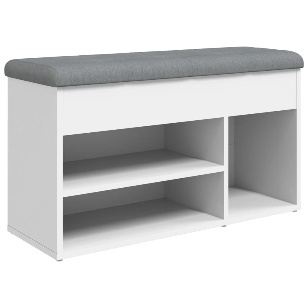 vidaXL Bancă de pantofi, alb, 82x32x45,5 cm, lemn prelucrat vidaXL Bancă de pantofi, alb, 82x32x45,5 cm, lemn prelucrat