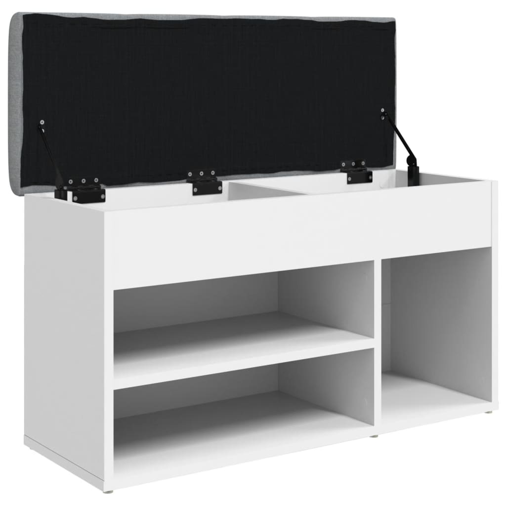 vidaXL Bancă de pantofi, alb, 82x32x45,5 cm, lemn prelucrat vidaXL Bancă de pantofi, alb, 82x32x45,5 cm, lemn prelucrat