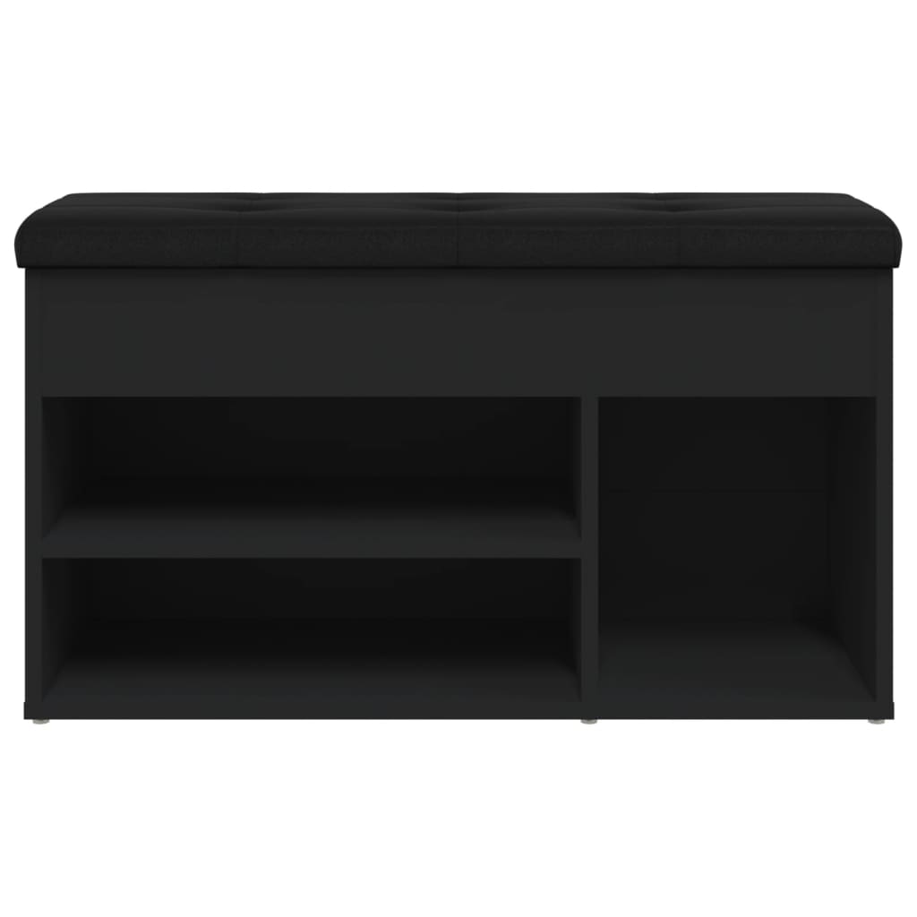 vidaXL Bancă de pantofi, negru, 82x32x45,5 cm, lemn prelucrat