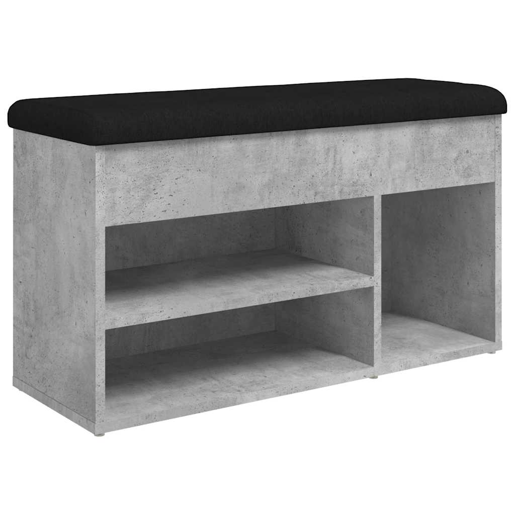 vidaXL Bancă de pantofi, gri beton, 82x32x45,5 cm, lemn prelucrat vidaXL Bancă de pantofi, gri beton, 82x32x45,5 cm, lemn prelucrat
