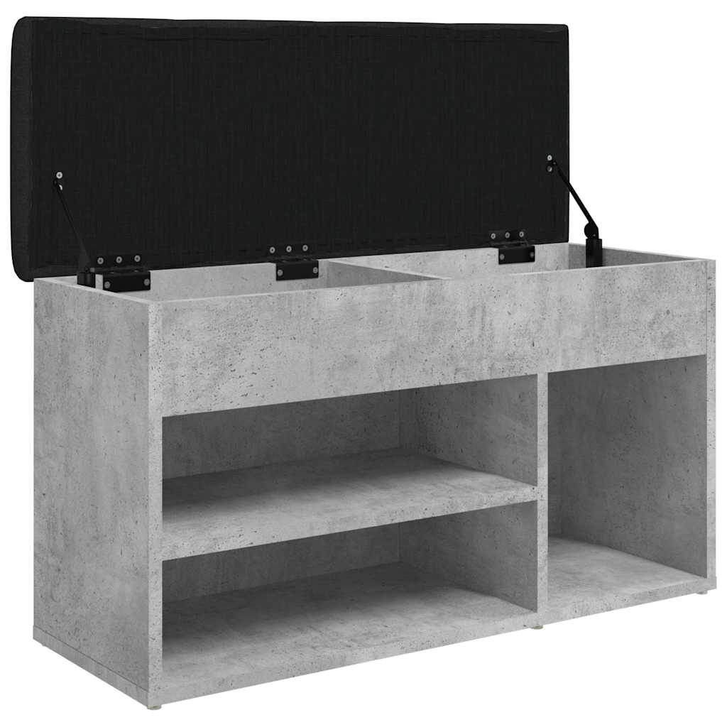 vidaXL Bancă de pantofi, gri beton, 82x32x45,5 cm, lemn prelucrat vidaXL Bancă de pantofi, gri beton, 82x32x45,5 cm, lemn prelucrat