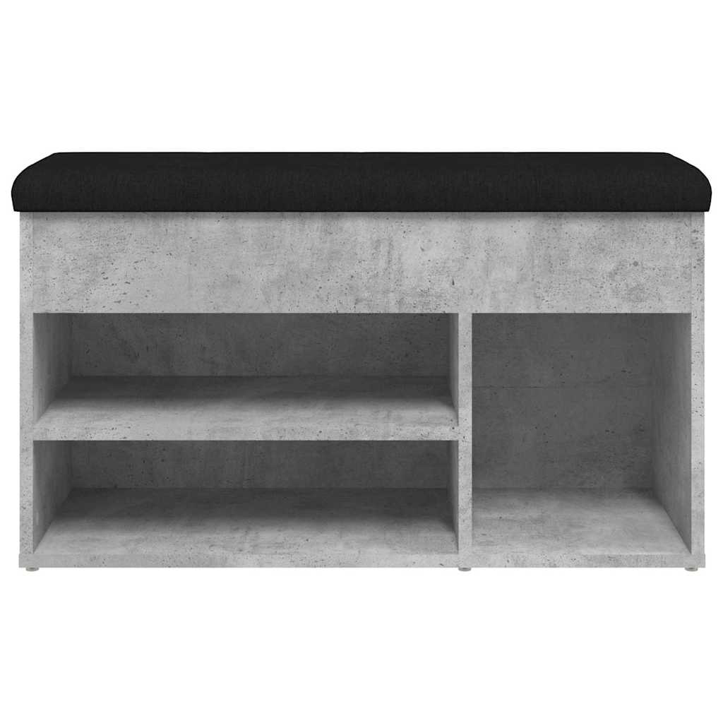 vidaXL Bancă de pantofi, gri beton, 82x32x45,5 cm, lemn prelucrat vidaXL Bancă de pantofi, gri beton, 82x32x45,5 cm, lemn prelucrat