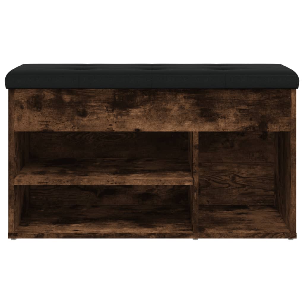 vidaXL Bancă de pantofi, stejar fumuriu, 82x32x45,5 cm, lemn prelucrat vidaXL Bancă de pantofi, stejar fumuriu, 82x32x45,5 cm, lemn prelucrat