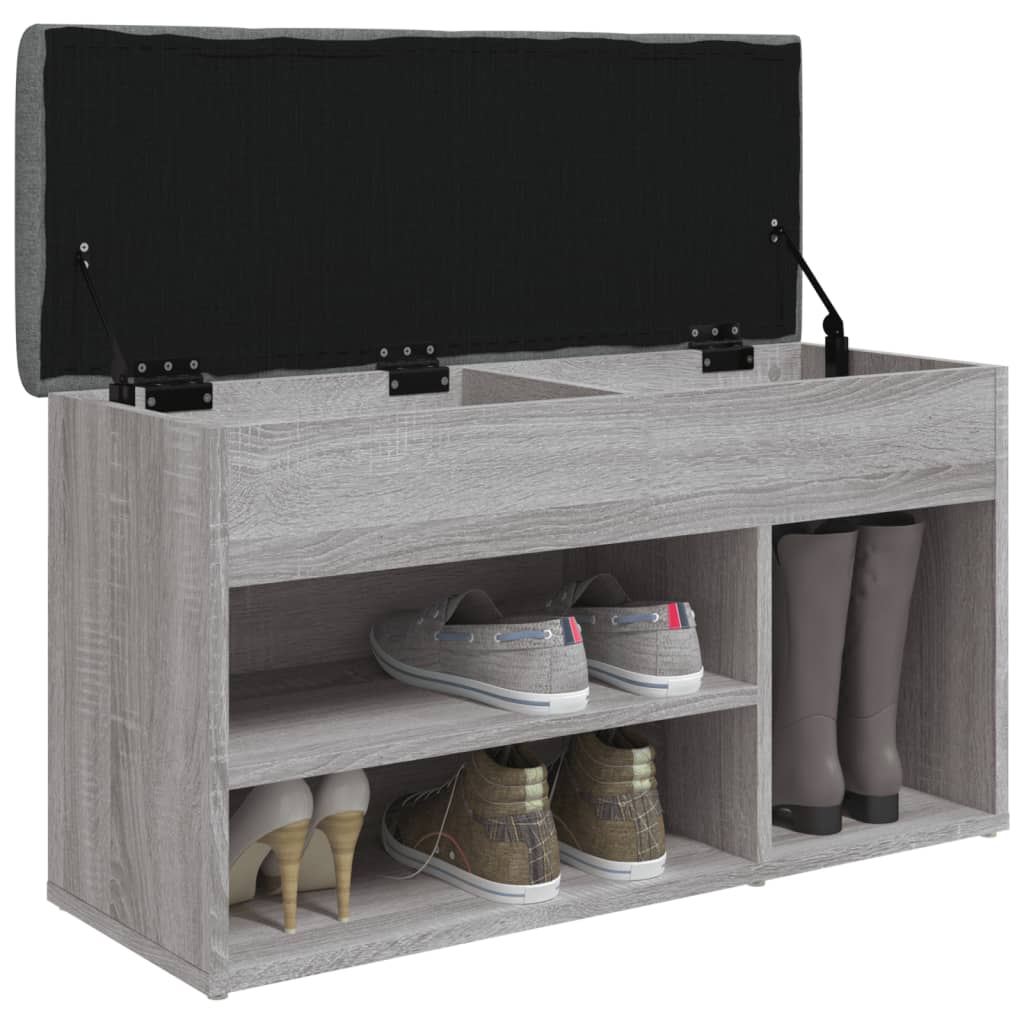 vidaXL Bancă de pantofi, gri sonoma, 82x32x45,5 cm, lemn prelucrat vidaXL Bancă de pantofi, gri sonoma, 82x32x45,5 cm, lemn prelucrat