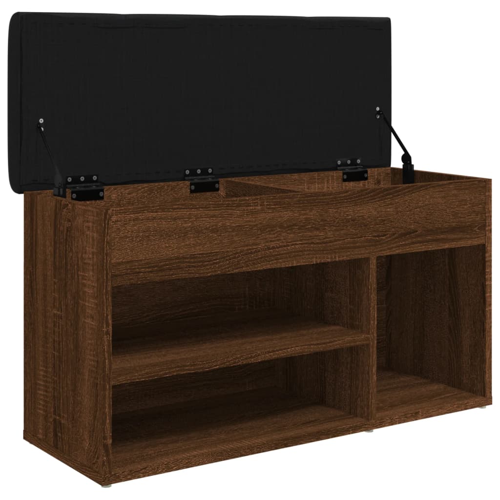 vidaXL Bancă de pantofi, stejar maro, 82x32x45,5 cm, lemn prelucrat vidaXL Bancă de pantofi, stejar maro, 82x32x45,5 cm, lemn prelucrat