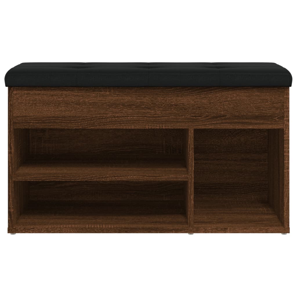 vidaXL Bancă de pantofi, stejar maro, 82x32x45,5 cm, lemn prelucrat vidaXL Bancă de pantofi, stejar maro, 82x32x45,5 cm, lemn prelucrat