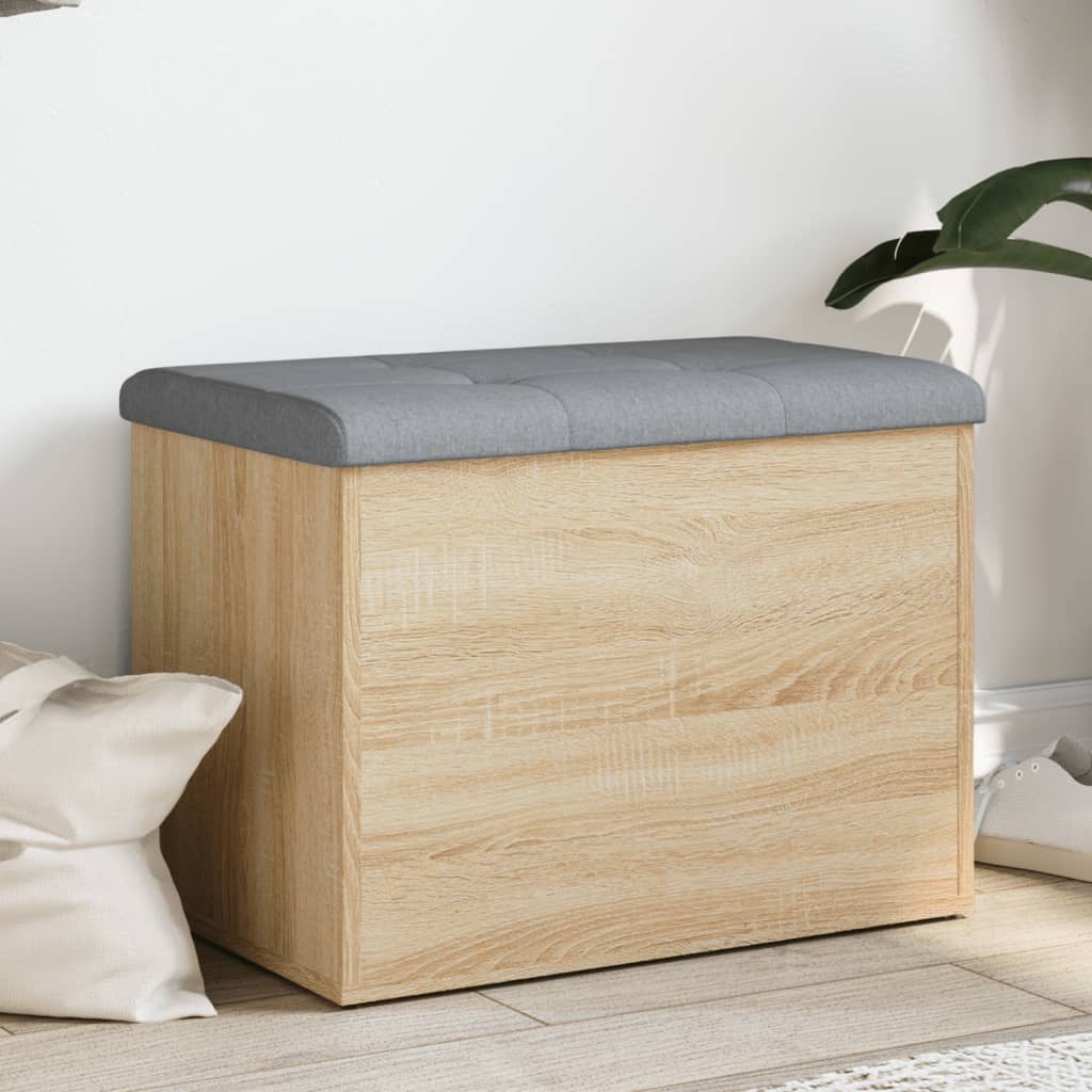 vidaXL Bancă de depozitare, stejar sonoma, 62x42x45 cm, lemn prelucrat vidaXL Bancă de depozitare, stejar sonoma, 62x42x45 cm, lemn prelucrat
