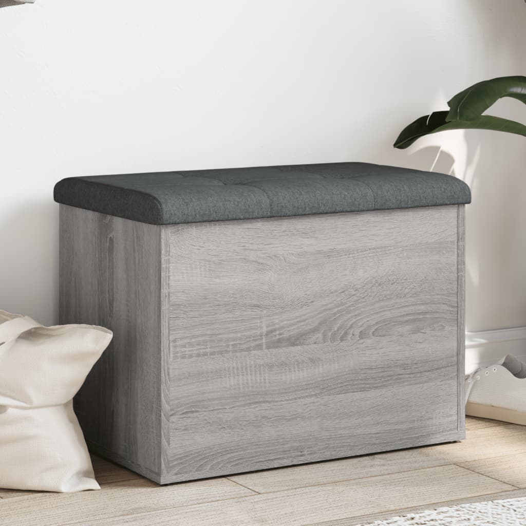 vidaXL Bancă de depozitare, gri sonoma, 62x42x45 cm, lemn prelucrat vidaXL Bancă de depozitare, gri sonoma, 62x42x45 cm, lemn prelucrat