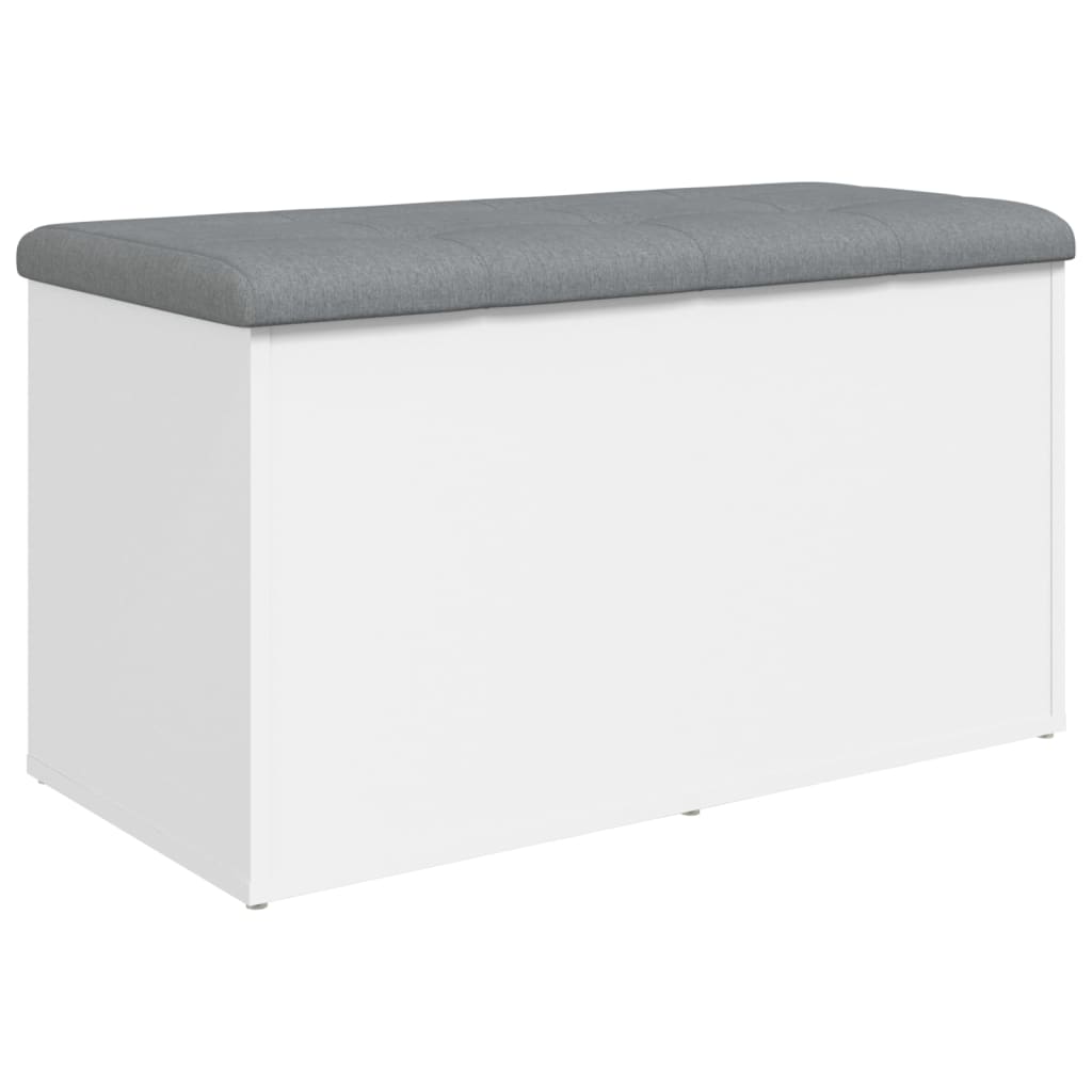 vidaXL Bancă de depozitare, alb , 82x42x45 cm, lemn prelucrat vidaXL Bancă de depozitare, alb , 82x42x45 cm, lemn prelucrat