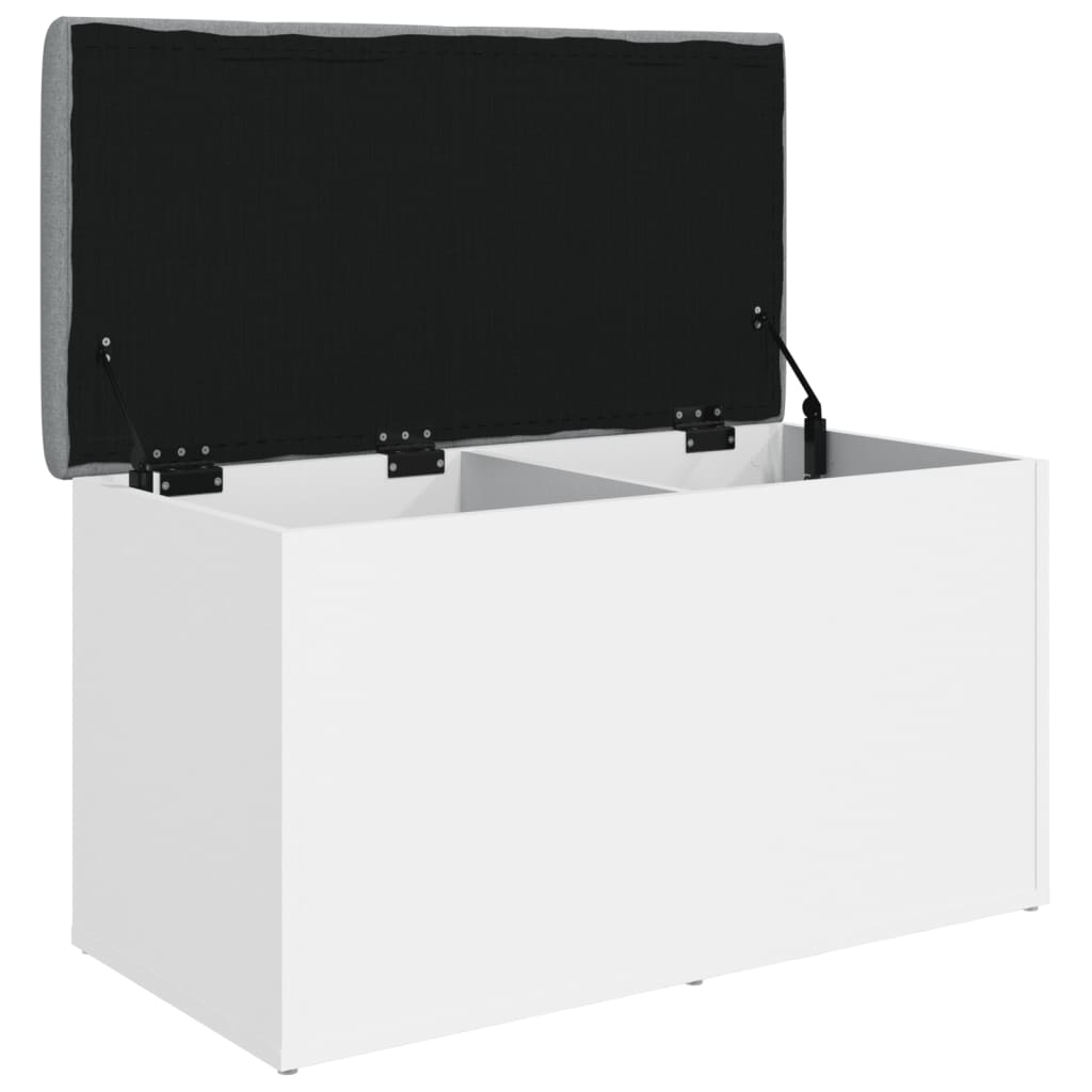 vidaXL Bancă de depozitare, alb , 82x42x45 cm, lemn prelucrat vidaXL Bancă de depozitare, alb , 82x42x45 cm, lemn prelucrat