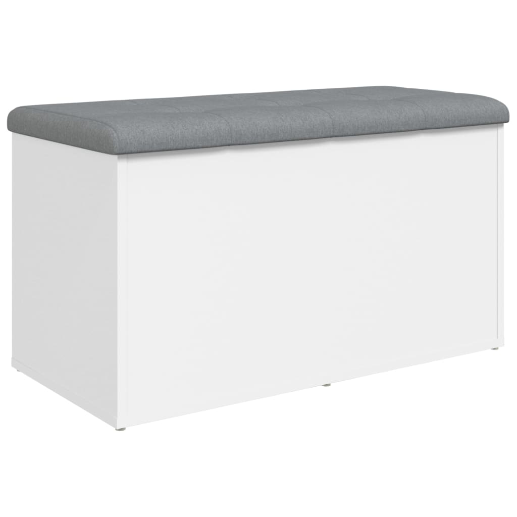 vidaXL Bancă de depozitare, alb , 82x42x45 cm, lemn prelucrat vidaXL Bancă de depozitare, alb , 82x42x45 cm, lemn prelucrat